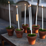 Hand-Dipped Taper Candles White 30 cm