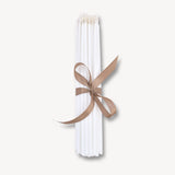 Hand-Dipped Taper Candles White 30 cm