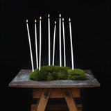 Hand-Dipped Taper Candles White 30 cm