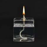 Glass oil lamp 'Cube'