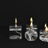 Glass oil lamp 'Cube'