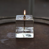 Glass oil lamp 'Cube'