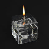 Glass oil lamp 'Cube'